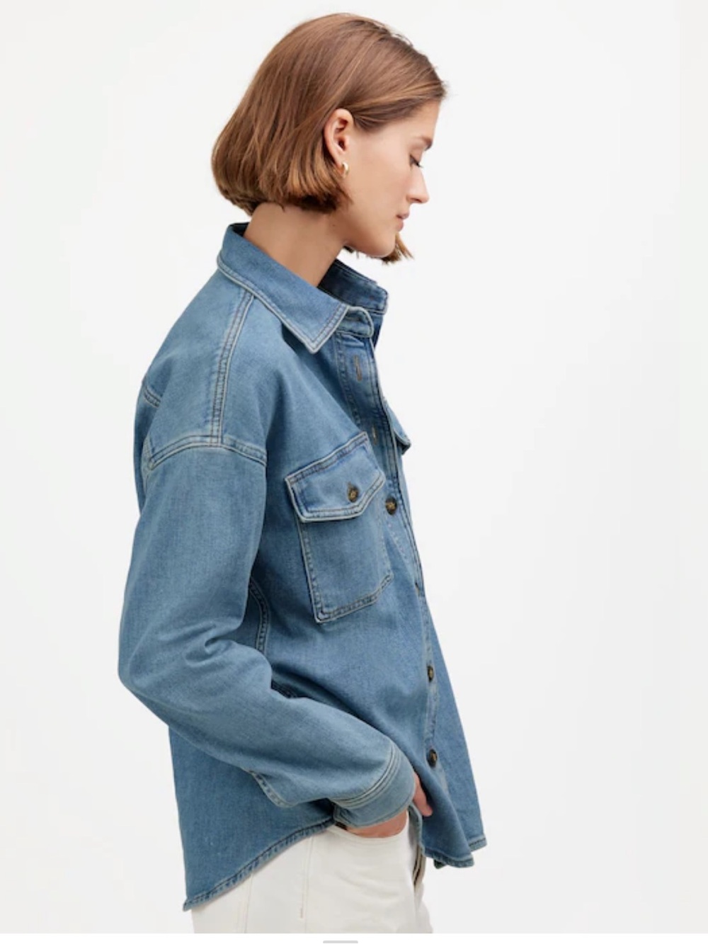 MADEWELL oversized denim shaket - Picture 2 of 7